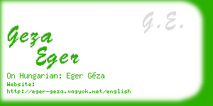 geza eger business card